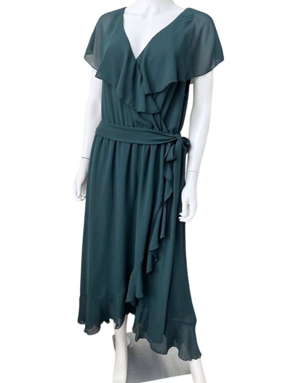 Show Me Your Mumu Jess Ruffle Midi Dress XXL Green Wedding Guest - Picture 2 of 9